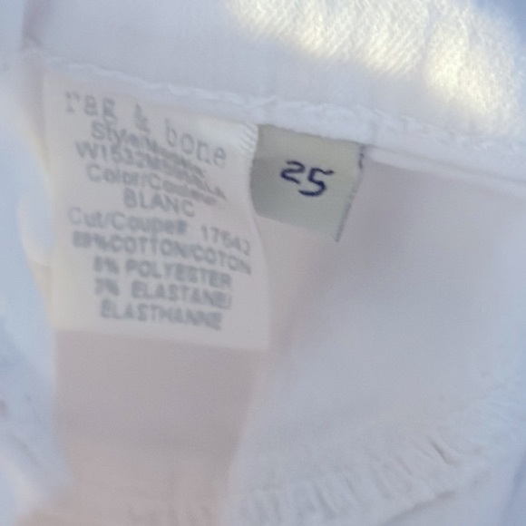 Women’s Rag & Bone White Polyester & Spandex Skinny Leg Jeans Size 25 - Picture 8 of 8